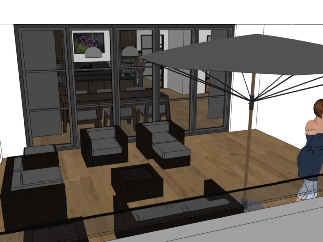Terras van penthouse in Overveen - ontwerp van Architect Warnaars